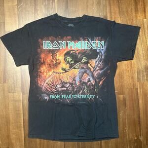 Iron Maiden Shirt Mens Medium Black From Fear to Eternity Band Heavy Metal Tee
